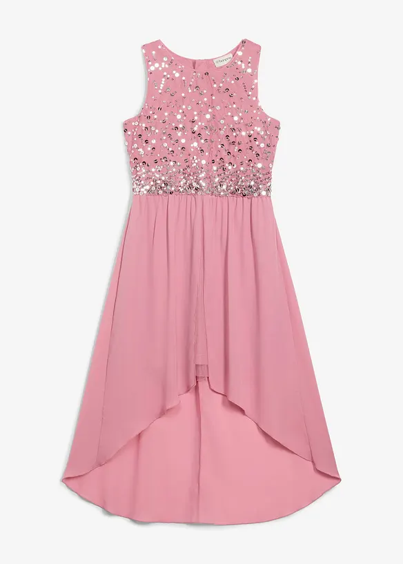 Vokuhila-Kleid in rosa von vorne - bonprix