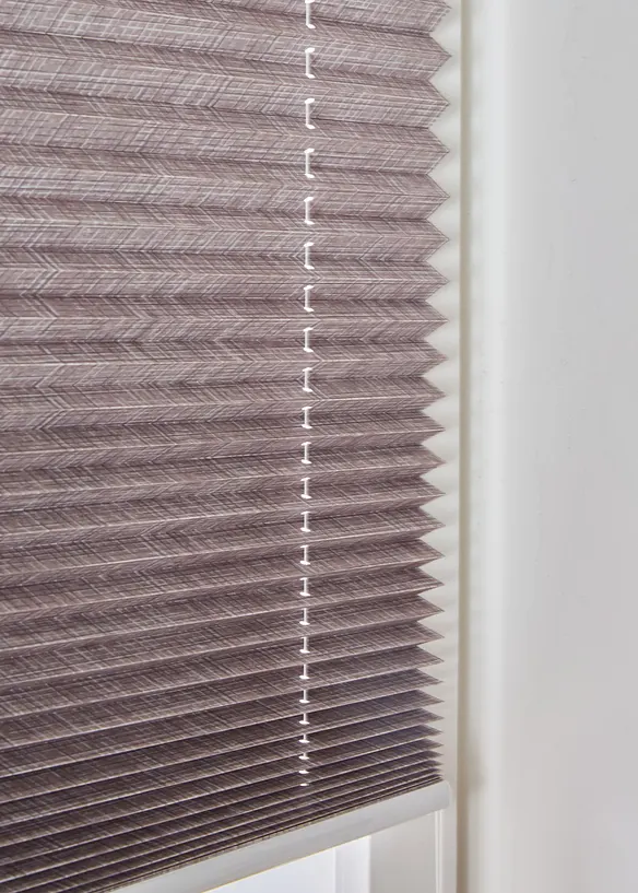 Verdunkelungsplissee gemustert in beige (Detailaufnahme) - bonprix