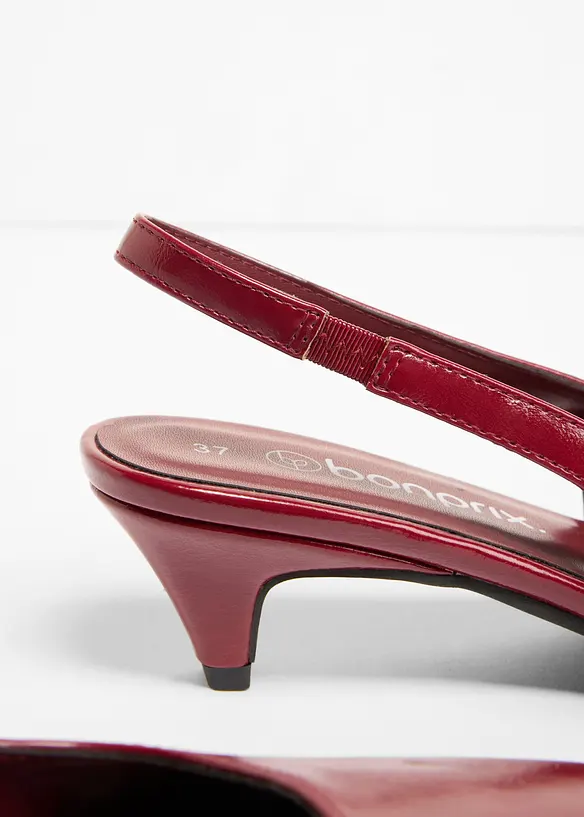 Slingpumps mit niedrigem Absatz in rot - bonprix