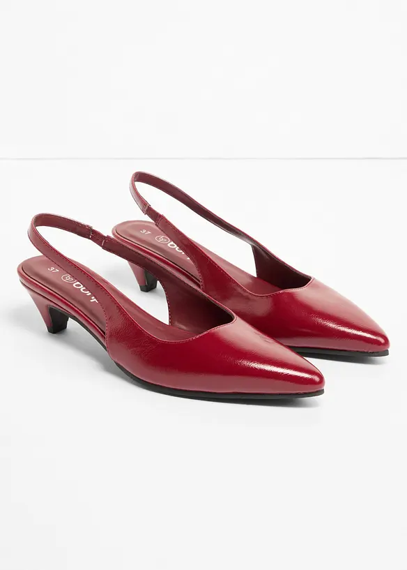 Slingpumps mit niedrigem Absatz in rot - bonprix