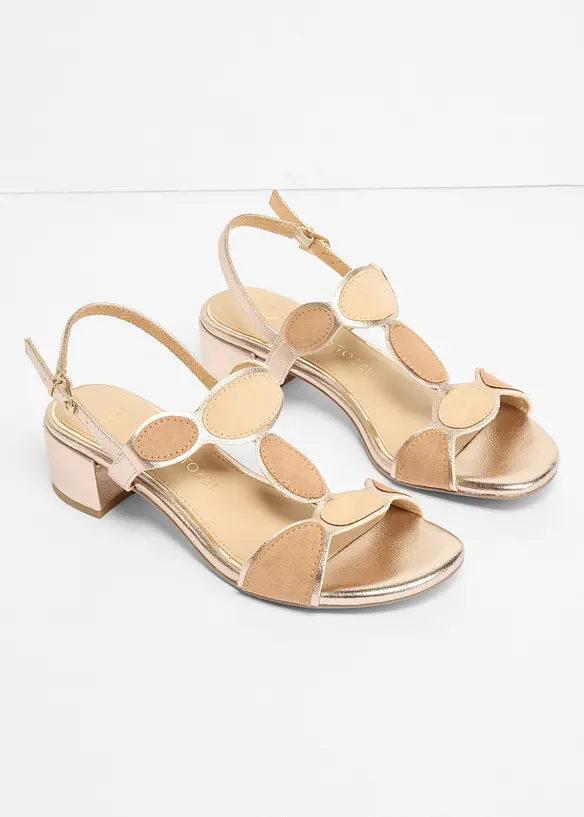 Marco Tozzi Sandaletten mit Blockabsatz in beige - Marco Tozzi