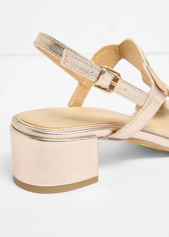 Marco Tozzi Sandaletten mit Blockabsatz in beige - Marco Tozzi