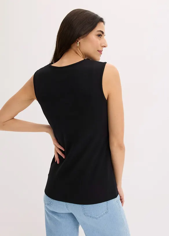 Shirt mit Spitze in schwarz von hinten (im Anschnitt) - bonprix