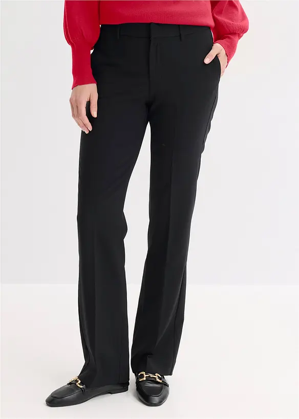 Feminine Hose mit Bügelfalte in schwarz von vorne - bonprix