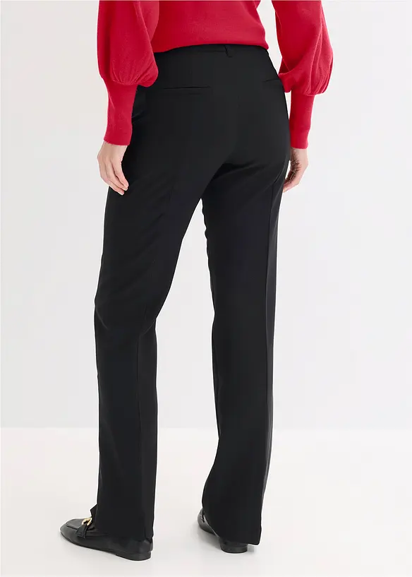 Feminine Hose mit Bügelfalte in schwarz von hinten - bonprix