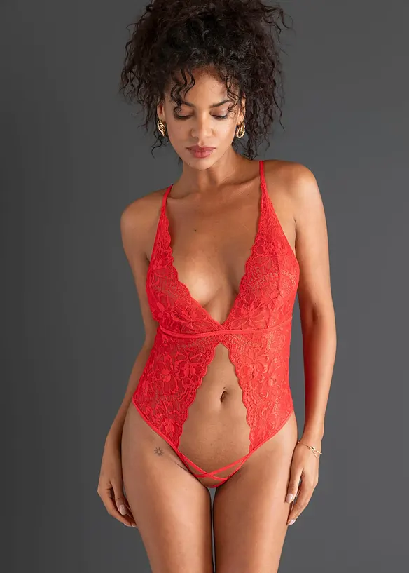 Body ouvert in rot im Look von vorne (Totalaufnahme) - bonprix