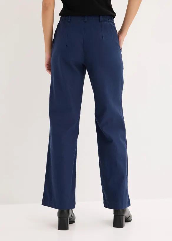 Webhose aus Leinen-Baumwoll-Mix in blau von hinten - bonprix Webhose aus Leinen-Baumwoll-Mix in blau von hinten - bonprix