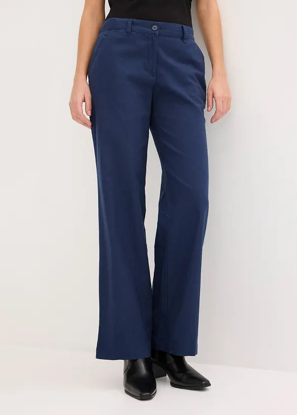 Webhose aus Leinen-Baumwoll-Mix in blau von vorne - bonprix Webhose aus Leinen-Baumwoll-Mix in blau von vorne - bonprix