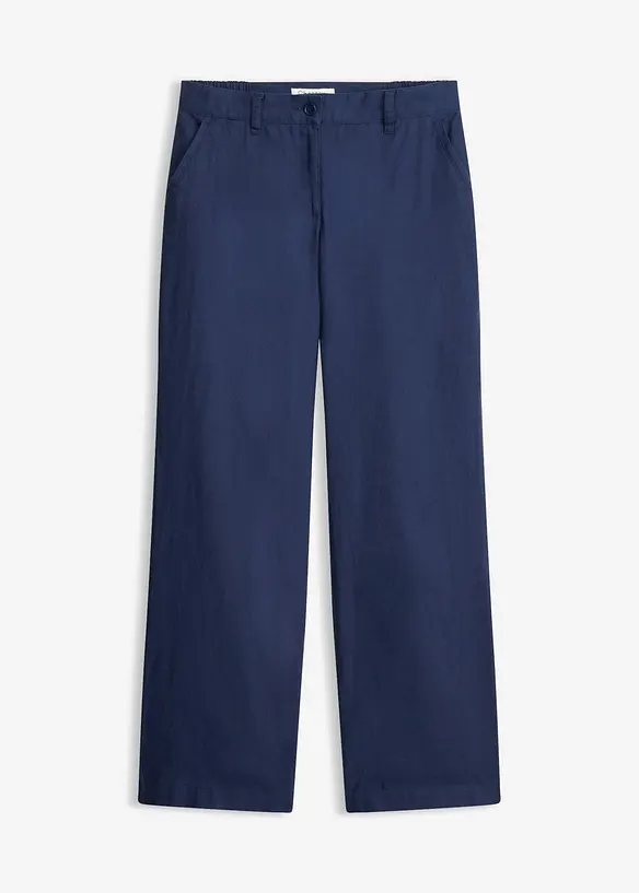 Webhose aus Leinen-Baumwoll-Mix in blau von vorne - bonprix Webhose aus Leinen-Baumwoll-Mix in blau von vorne - bonprix
