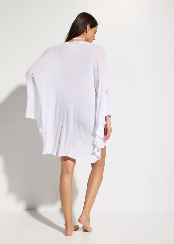 Transparente Strandtunika aus Viskose in weiß von hinten (Totalaufnahme) - bonprix Transparente Strandtunika aus Viskose in weiß von hinten (Totalaufnahme) - bonprix