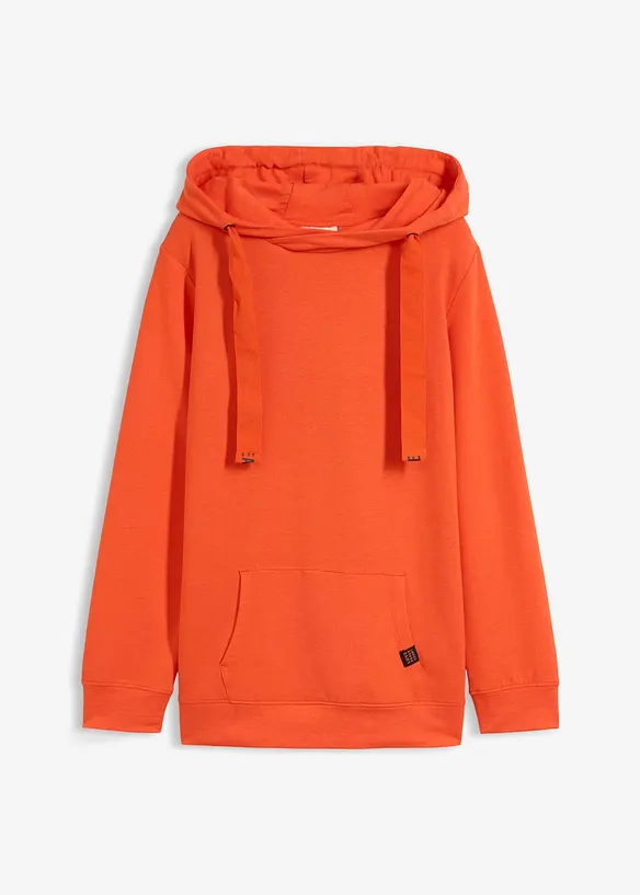 Hoodie aus leichtem Viskose-Mix in orange von vorne - bonprix