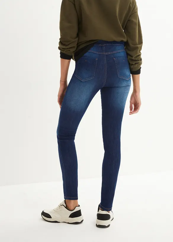 Komfort-Stretch-Treggings in blau von hinten - bonprix