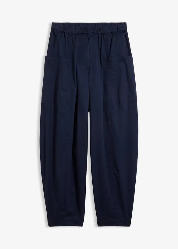 Ballonhose aus elastischem Baumwoll-Mix in blau von vorne - bonprix