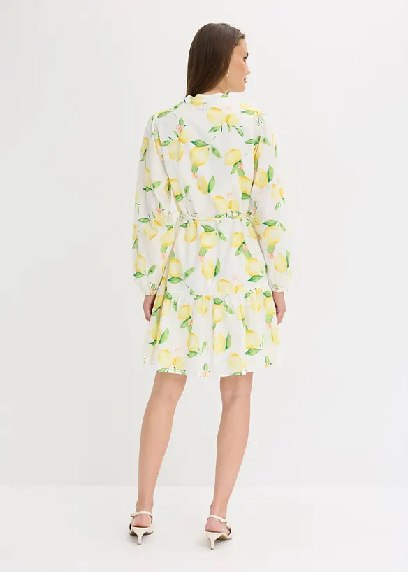 Tunika-Kleid aus reiner Baumwolle in weiß von hinten (Totalaufnahme) - bonprix Tunika-Kleid aus reiner Baumwolle in weiß von hinten (Totalaufnahme) - bonprix