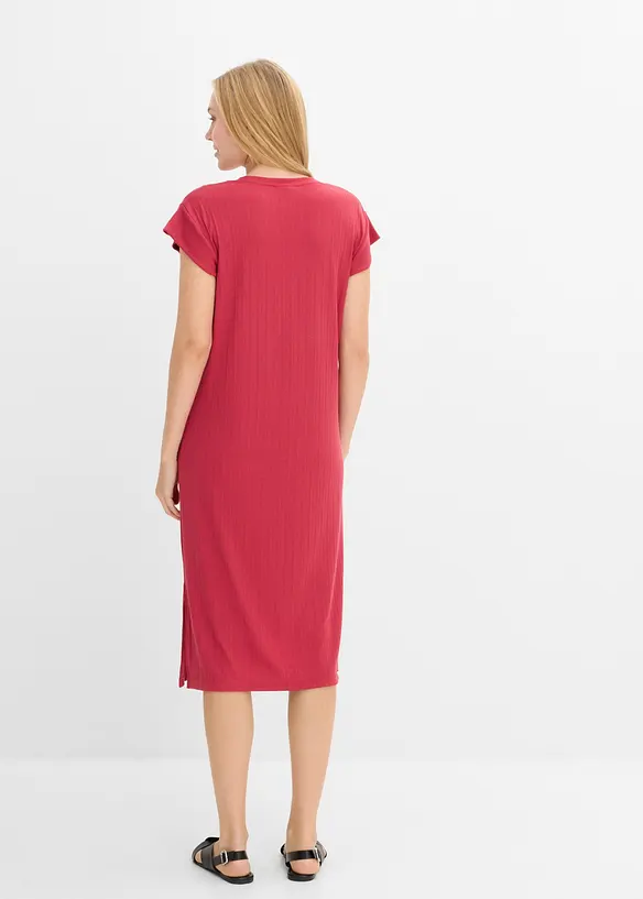 Shirtkleid aus Viskose-Mix in rot von hinten (Totalaufnahme) - bonprix