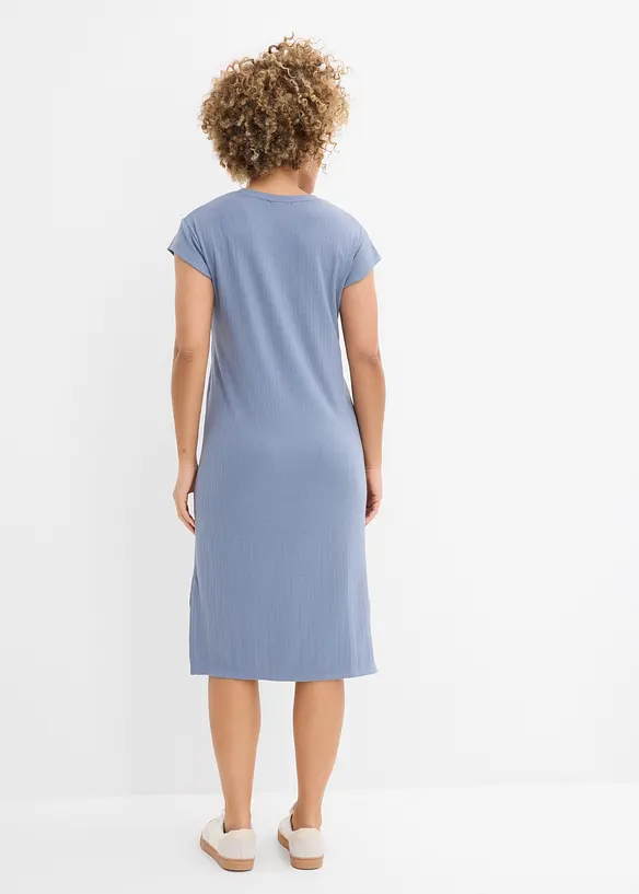Shirtkleid aus Viskose-Mix in blau von hinten (Totalaufnahme) - bonprix