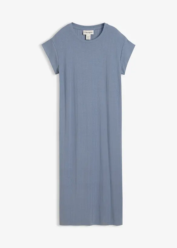 Shirtkleid aus Viskose-Mix in blau von vorne - bonprix