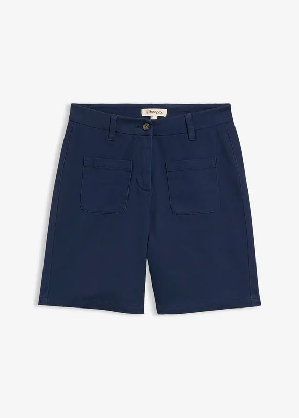 Bermuda aus Baumwoll-Mix in blau von vorne - bonprix