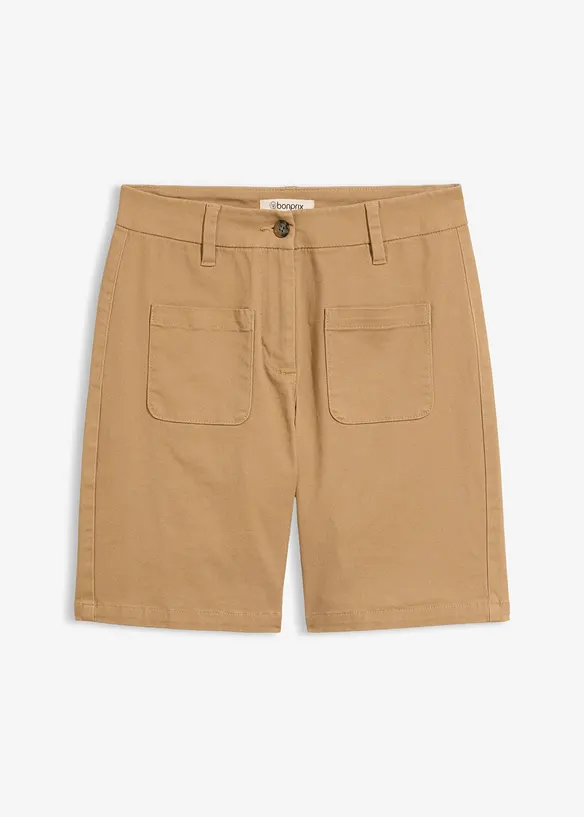 Bermuda aus Baumwoll-Mix in beige von vorne - bonprix