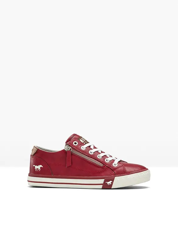 Mustang Sneaker mit Reißverschluss in rot von vorne - Mustang