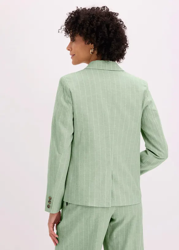 Blazer mit Leinenanteil in grün von hinten (im Anschnitt) - bonprix