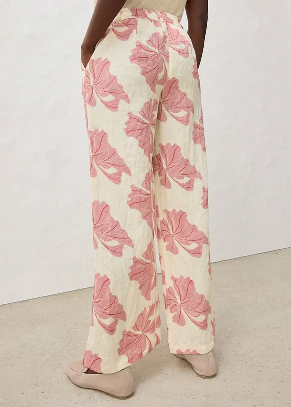 Marlenehose aus reinem Leinen in beige von hinten - bonprix Marlenehose aus reinem Leinen in beige von hinten - bonprix