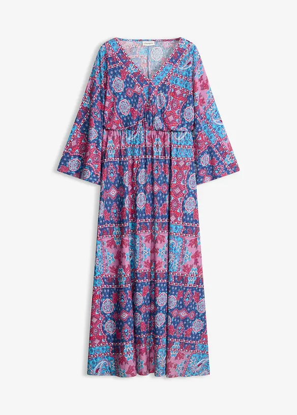 Jerseykleid aus softem Viskose-Mix in blau von vorne - bonprix