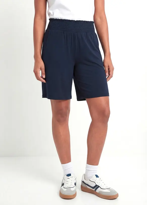 Jersey-Bermuda aus Viskose-Mix in blau von vorne - bonprix