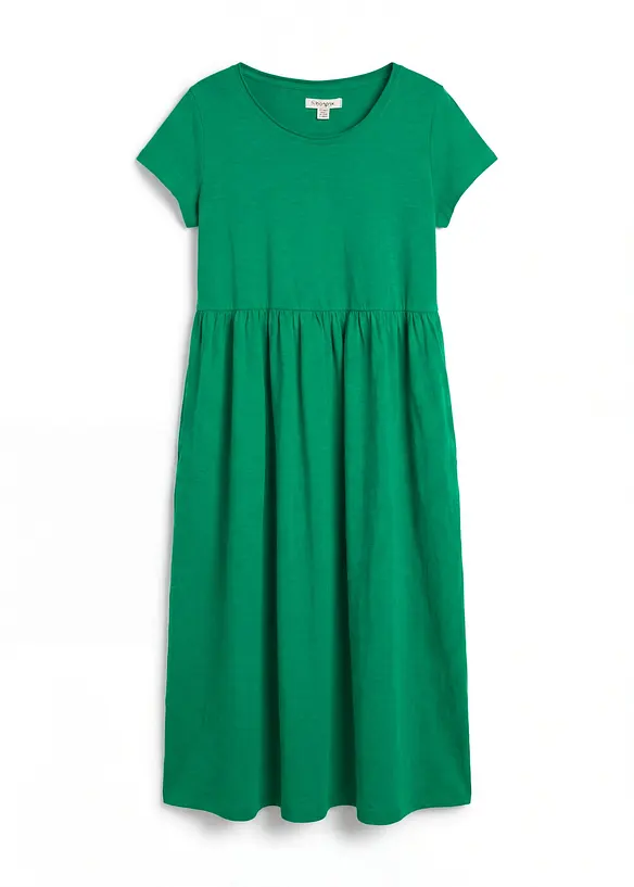 Shirtkleid aus Bio-Baumwolle in grün von vorne - bonprix