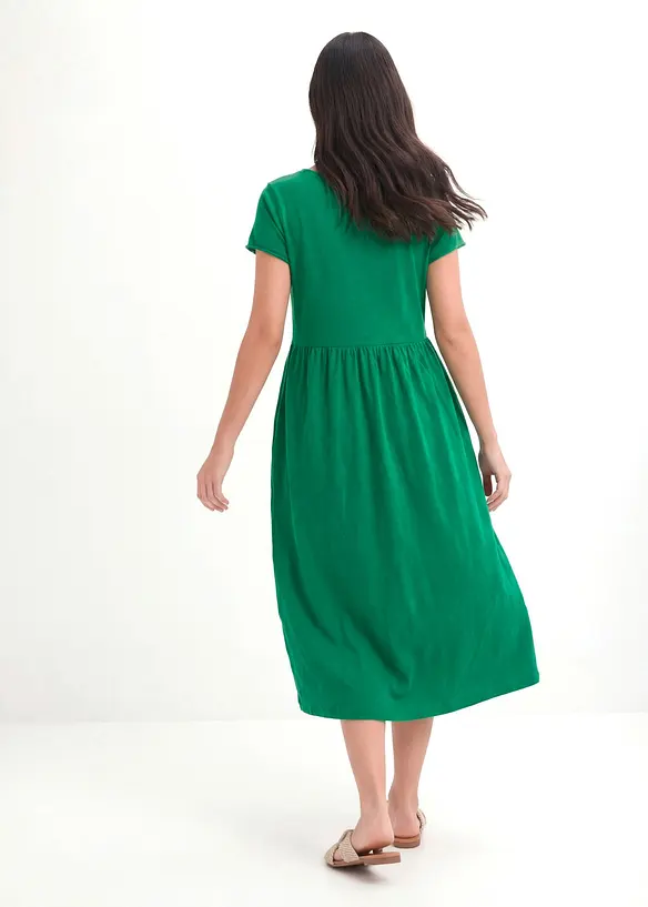 Shirtkleid aus Bio-Baumwolle in grün von hinten (Totalaufnahme) - bonprix