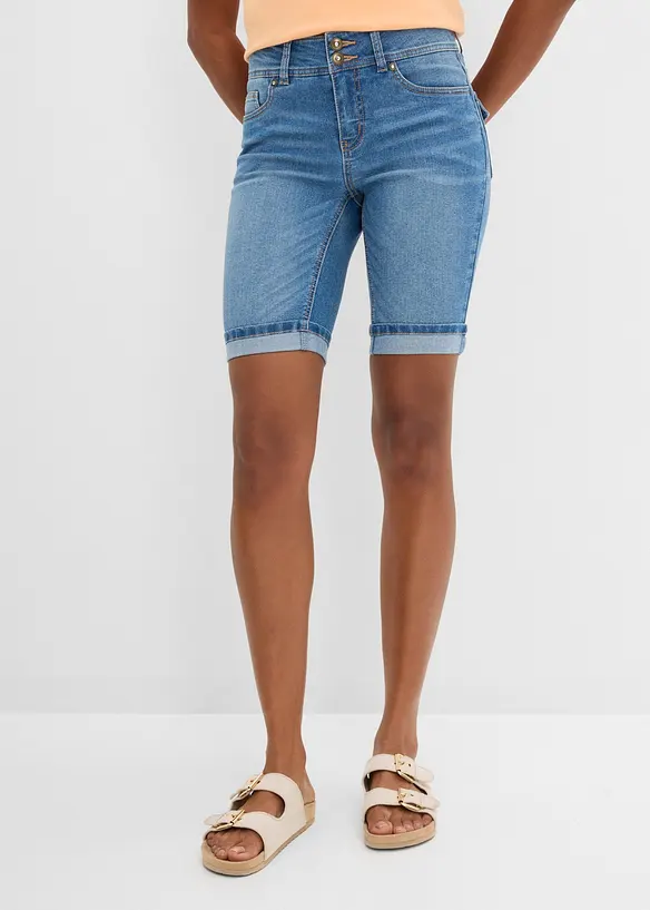 Jeans-Bermuda Mid Waist in blau von vorne - bonprix Jeans-Bermuda Mid Waist in blau von vorne - bonprix