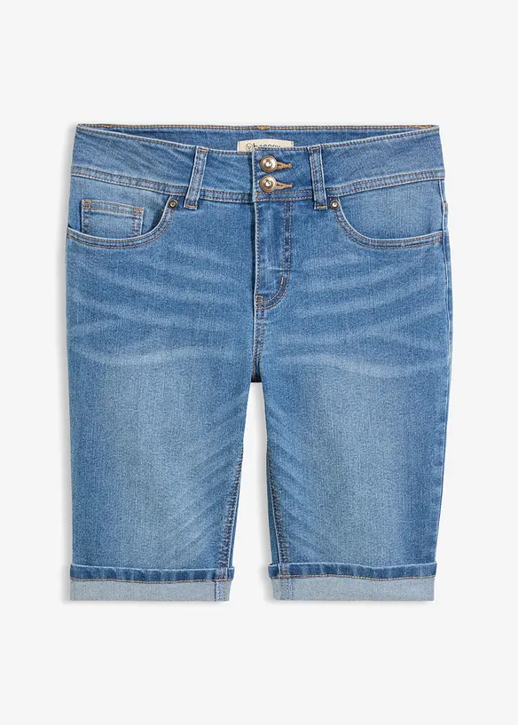 Jeans-Bermuda Mid Waist in blau von vorne - bonprix Jeans-Bermuda Mid Waist in blau von vorne - bonprix