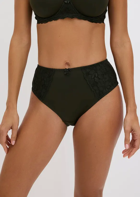Maxislip mit zarter Spitze (2er Pack) in grün von vorne - bonprix