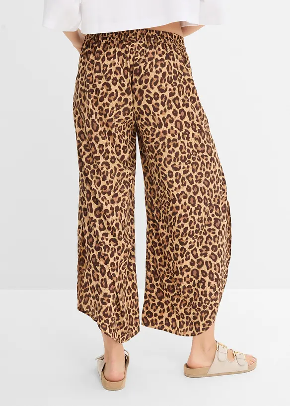 Palazzo-Hose mit Schlitz in beige von hinten - bonprix
