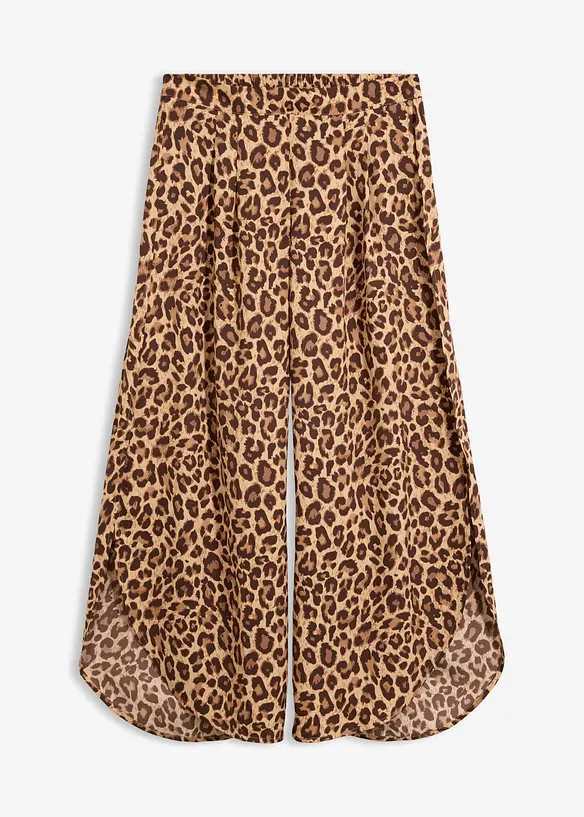 Palazzo-Hose mit Schlitz in beige von vorne - bonprix