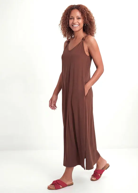 Jerseykleid aus reiner Baumwolle in braun von vorne (Totalaufnahme) - bonprix Jerseykleid aus reiner Baumwolle in braun von vorne (Totalaufnahme) - bonprix