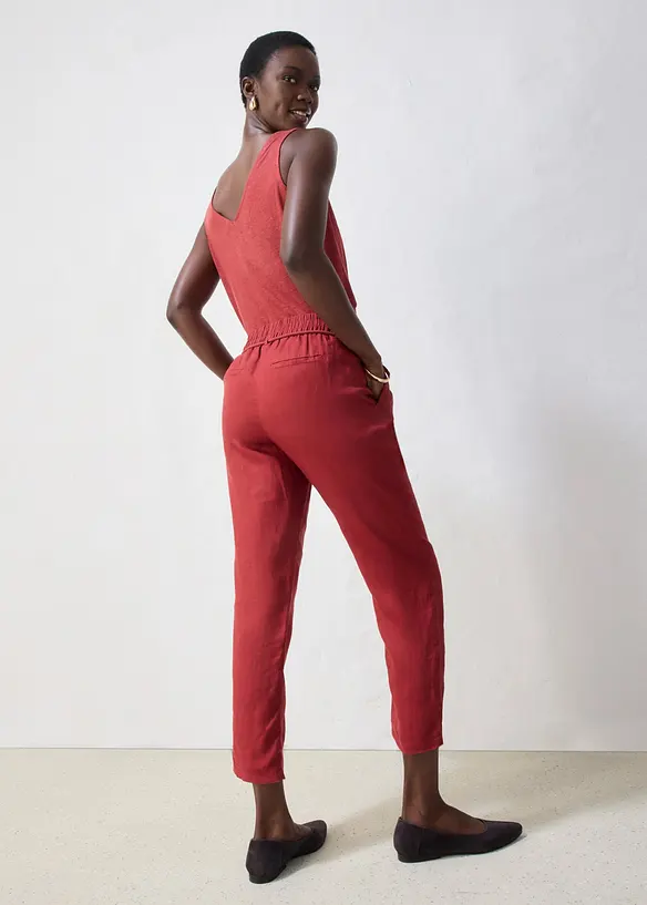 Schlupfhose aus reinem Leinen in rot von hinten - bonprix Schlupfhose aus reinem Leinen in rot von hinten - bonprix