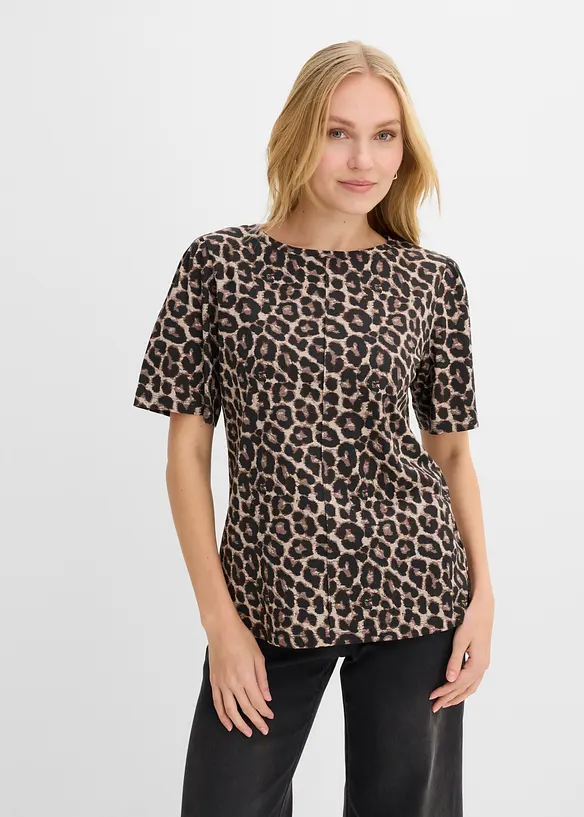 Shirt aus reiner Bio-Baumwolle in schwarz von vorne (im Anschnitt) - bonprix Shirt aus reiner Bio-Baumwolle in schwarz von vorne (im Anschnitt) - bonprix