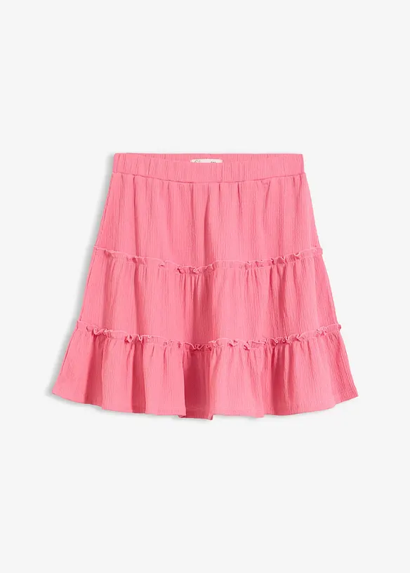 Minirock in strukturiertem Material in rosa von vorne - bonprix