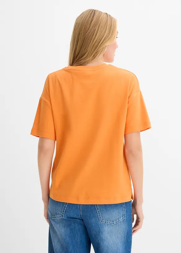 Oversize-Shirt aus reiner Bio-Baumwolle in orange von hinten (im Anschnitt) - bonprix