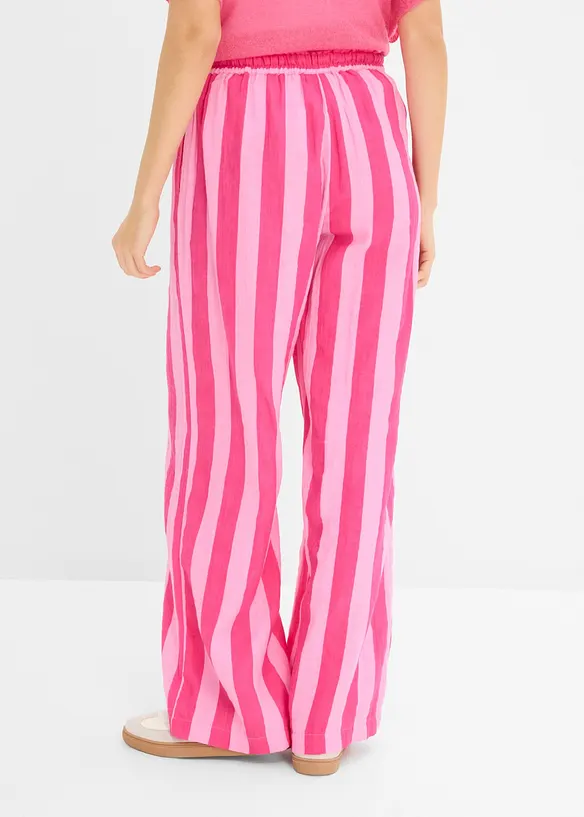 Schlupfhose aus luftigem Musselin in rosa von hinten - bonprix
