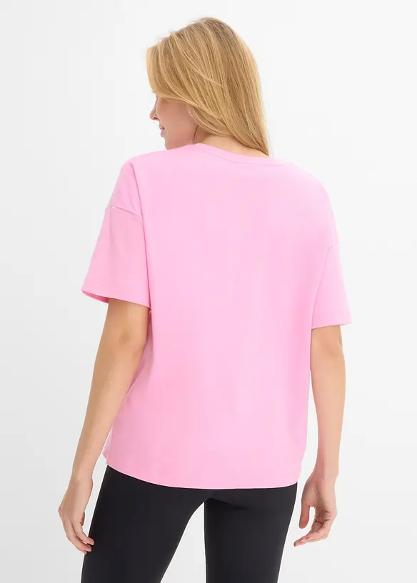 Oversize-Shirt aus reiner Bio-Baumwolle in rosa von hinten (im Anschnitt) - bonprix