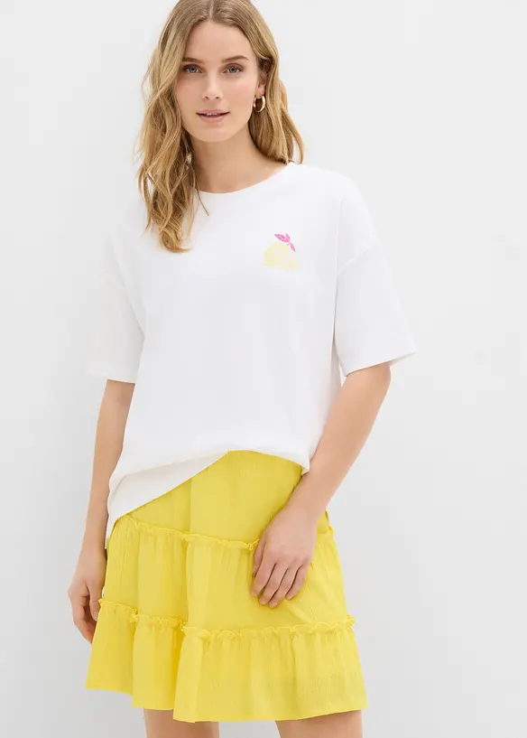 Oversize-Shirt aus reiner Bio-Baumwolle in weiß von hinten (im Anschnitt) - bonprix