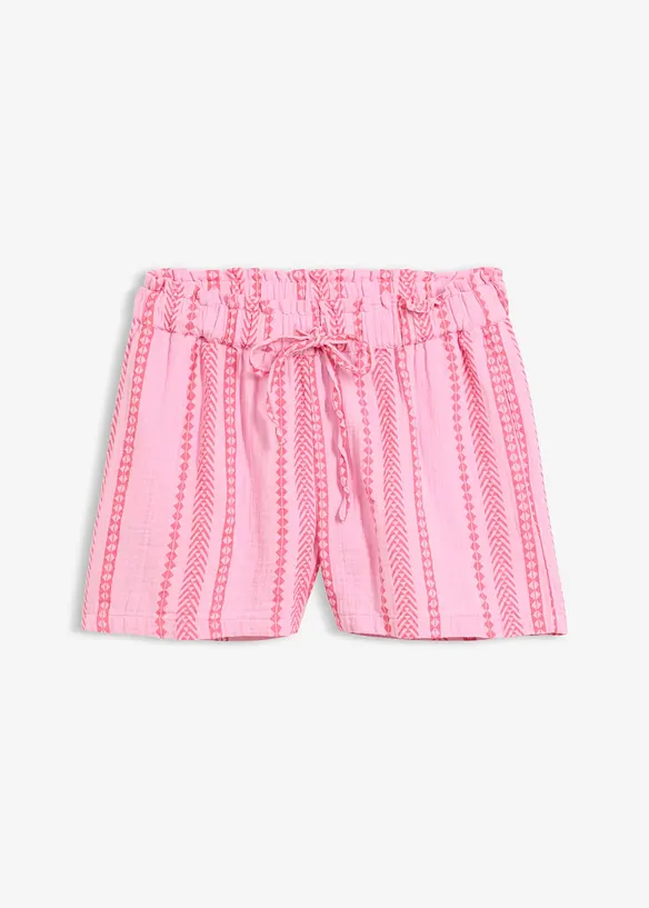 Musselin-Shorts aus reiner Baumwolle in rosa von vorne - bonprix Musselin-Shorts aus reiner Baumwolle in rosa von vorne - bonprix
