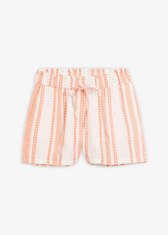 Musselin-Shorts aus reiner Baumwolle in weiß von vorne - bonprix Musselin-Shorts aus reiner Baumwolle in weiß von vorne - bonprix