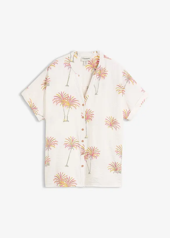 Bluse aus Viskose-Mix in weiß von vorne - bonprix