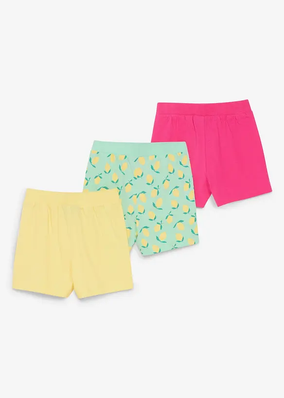 Jersey-Shorts aus reiner Bio-Baumwolle (3er Pack) in grün von hinten - bonprix
