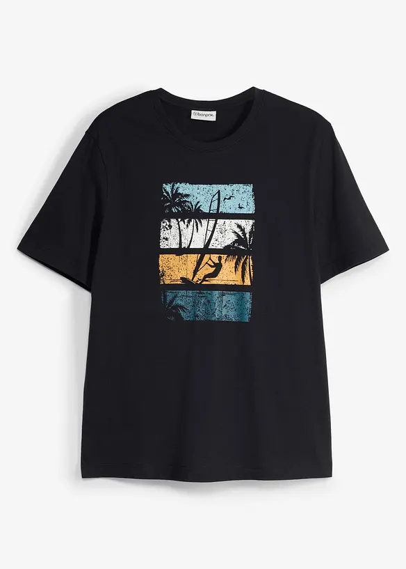 T-Shirt aus reiner Bio-Baumwolle in schwarz von vorne - bonprix T-Shirt aus reiner Bio-Baumwolle in schwarz von vorne - bonprix