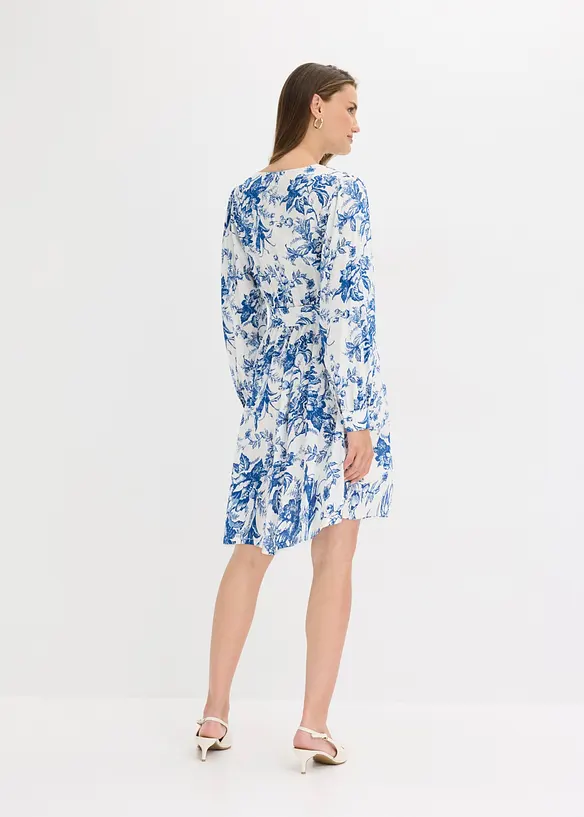 Kleid aus fließender Viskose in weiß von hinten (Totalaufnahme) - bonprix Kleid aus fließender Viskose in weiß von hinten (Totalaufnahme) - bonprix