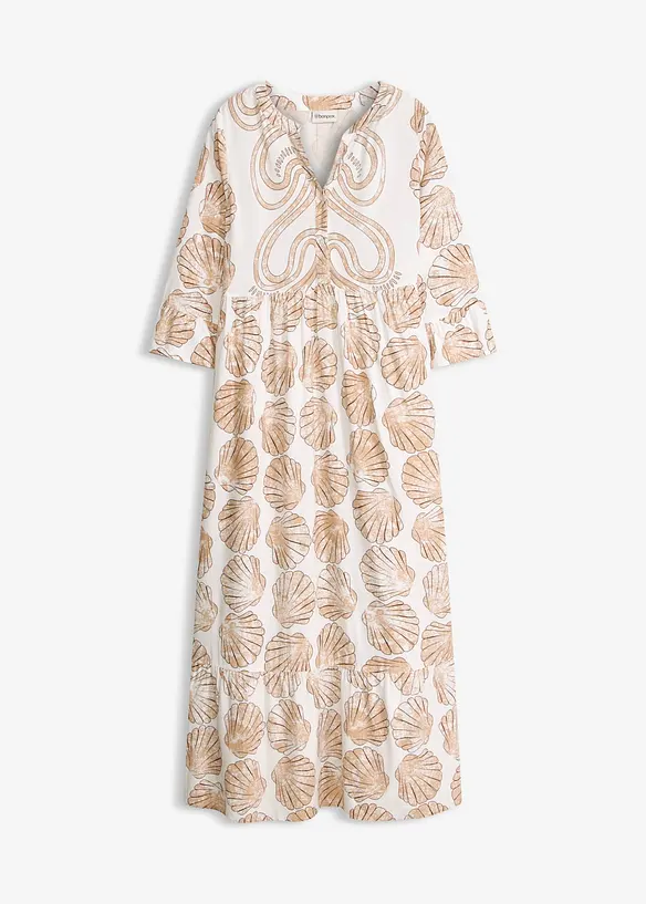 Tunika-Kleid aus fließender Viskose in weiß von vorne - bonprix Tunika-Kleid aus fließender Viskose in weiß von vorne - bonprix